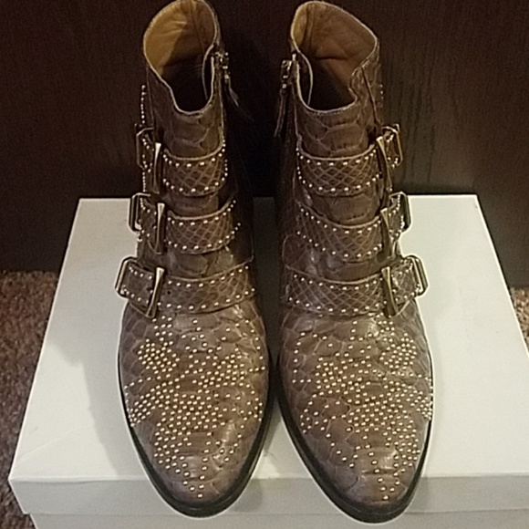Chloe Susanna brown python booties - Picture 2 of 8